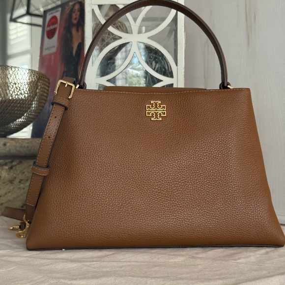 868+! New Tory Burch Britten in moose Leather Satchel and Britten cardholder - Picture 10 of 16